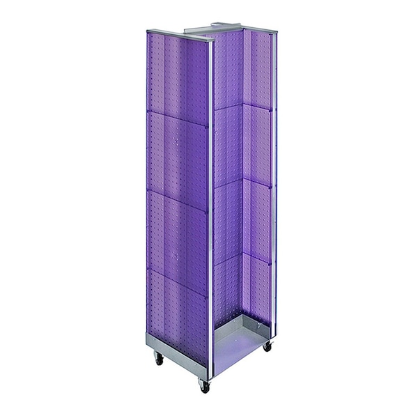 H-Unit Pegboard Floor Display on Wheeled Base. Panel Size: 16''W x 60''H